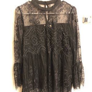 Black womens lace top
